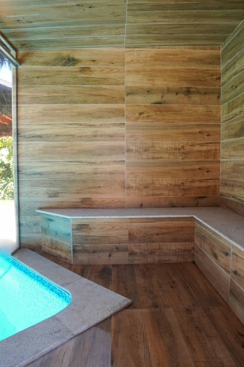 sauna na piscina